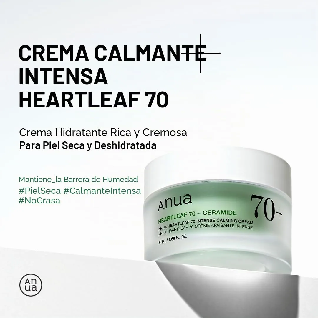 ANUA Heartleaf 70 Intense Calming Cream with Ceramide, 1.69 fl.oz