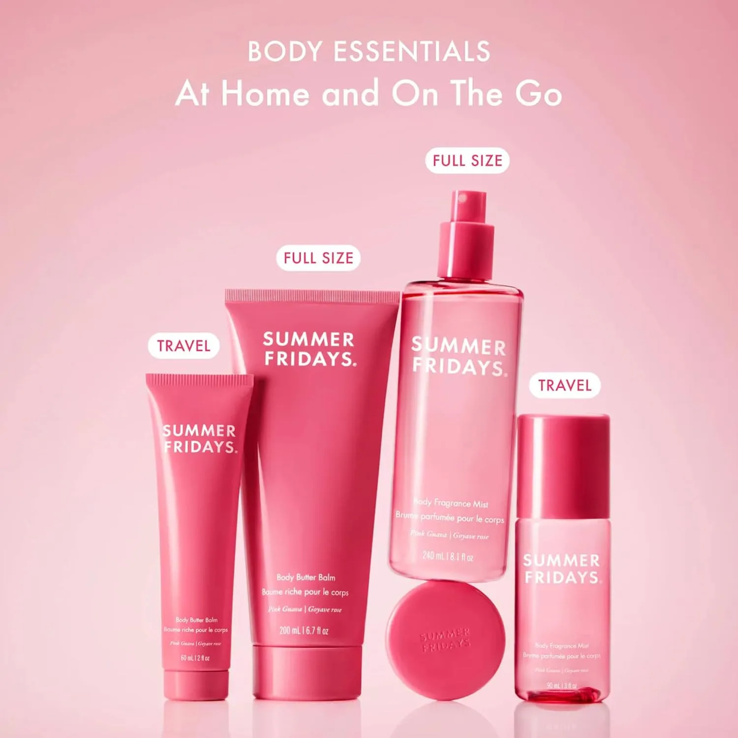 Summer Fridays Pink Guava Body Mist, Long-Lasting Fragrance (240 ml)