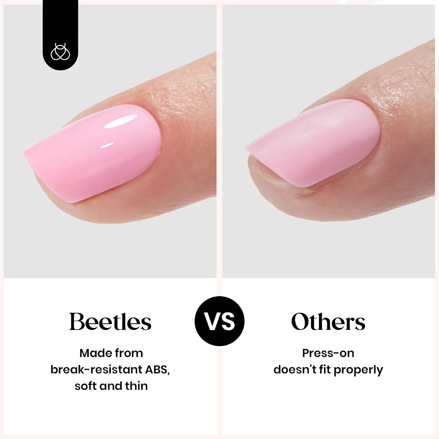 Beetles Press on Nails Kit - 576Pcs 24 Colors Short Square