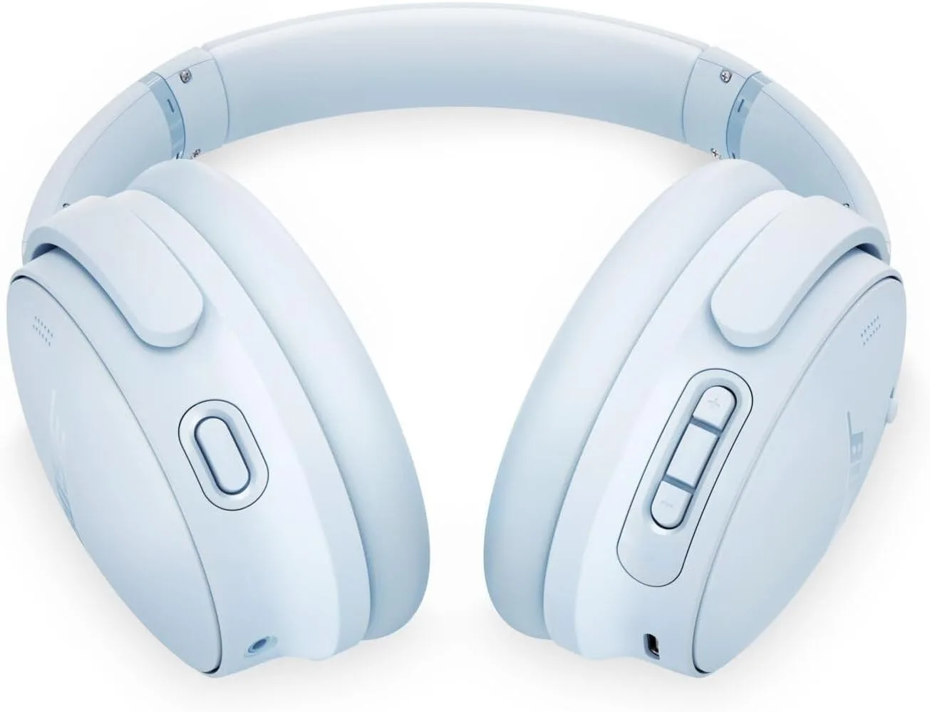 Bose QuietComfort Headphones - Wireless Bluetooth Headphones, Active Over Ear Noise Cancelling and Mic, Deep Bass Bundle + Desktop Headphone Stand + Green Extreme Dual Wall Charger (Ice Blue)