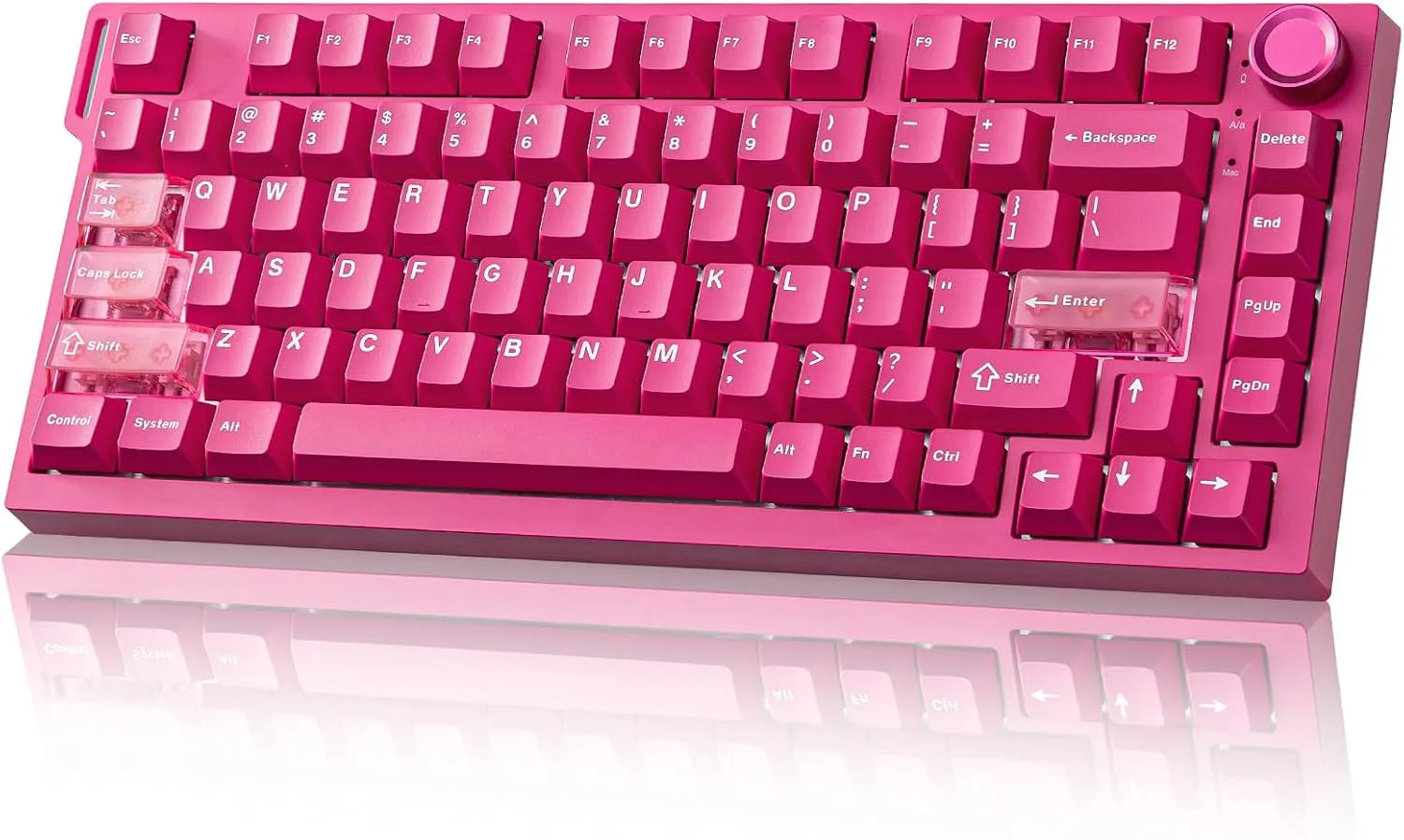 Teclado Gamer Yunzii RT75 PRO Dual 8K Inalámbrico Rosa Switch Red