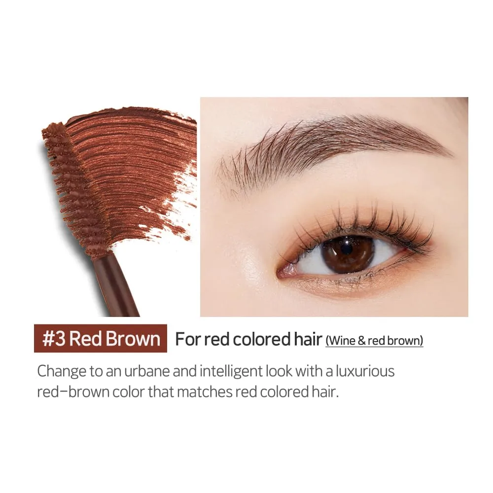 ETUDE Color My Brows Brow Mascara, Red Brown, Eyebrow Tint, 0.152 fl oz