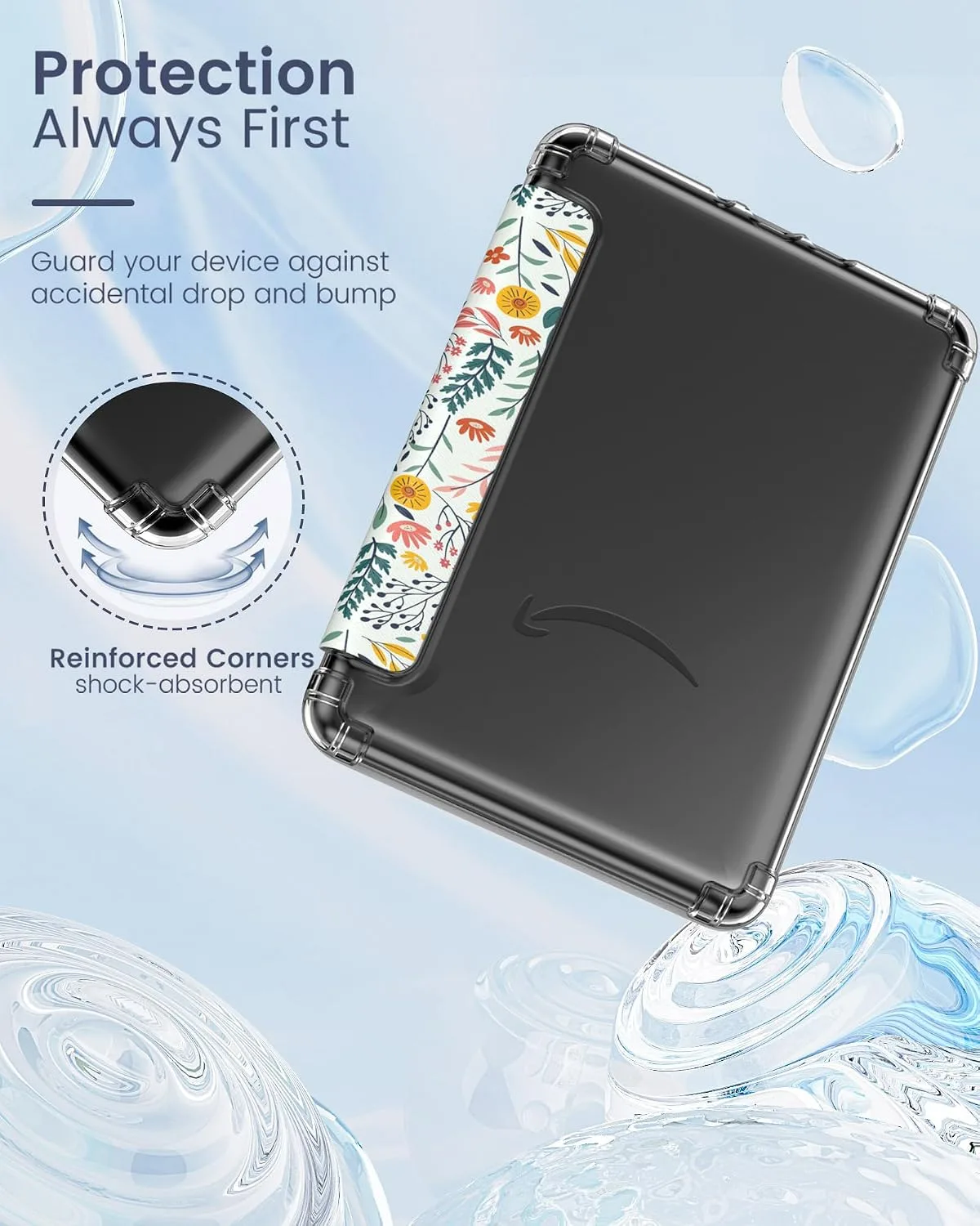 MoKo Case for Kindle Paperwhite 12th Gen & Colorsoft 2024, Flowers