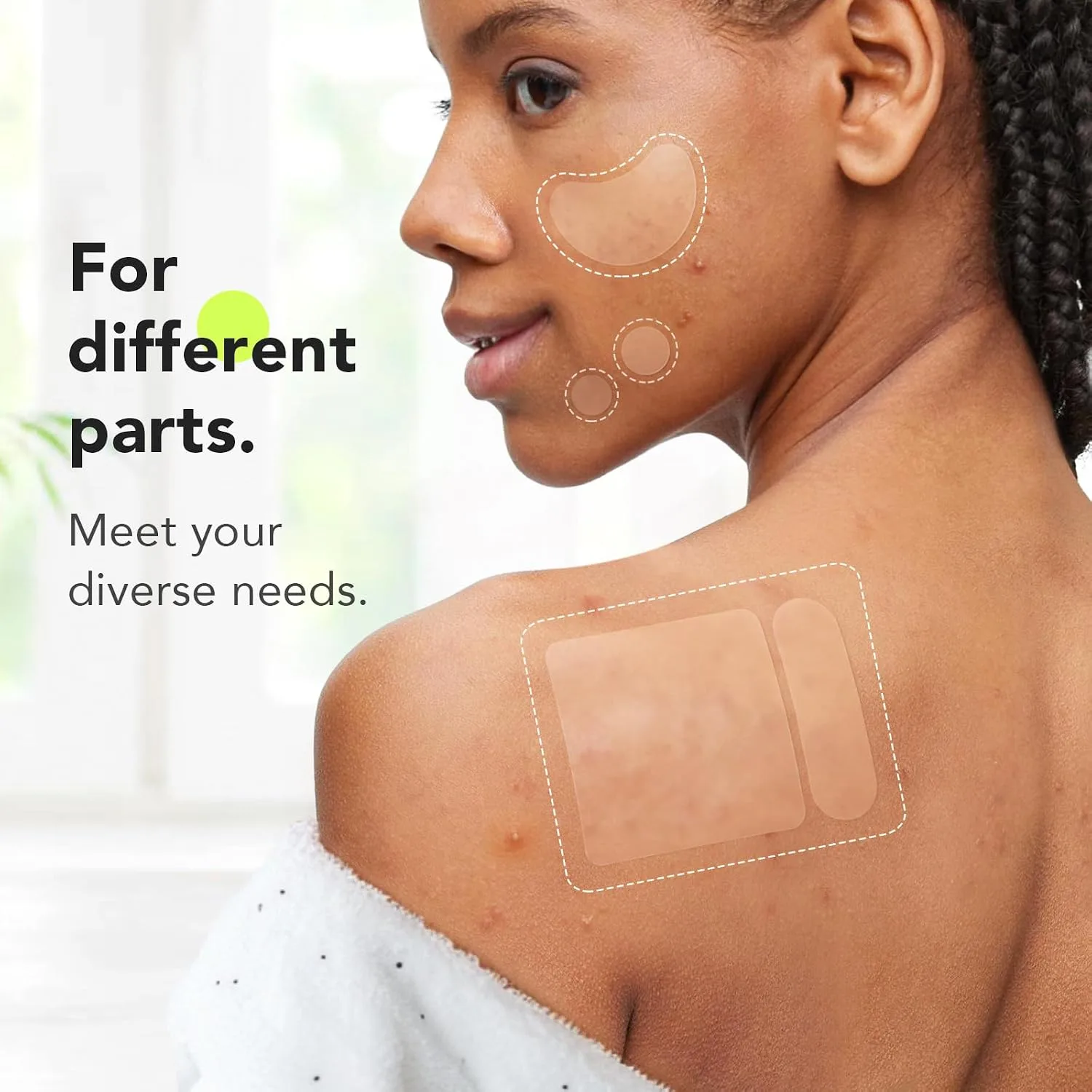LitBear Large Pimple Patches for Face & Body, 7 Sizes 306 Counts