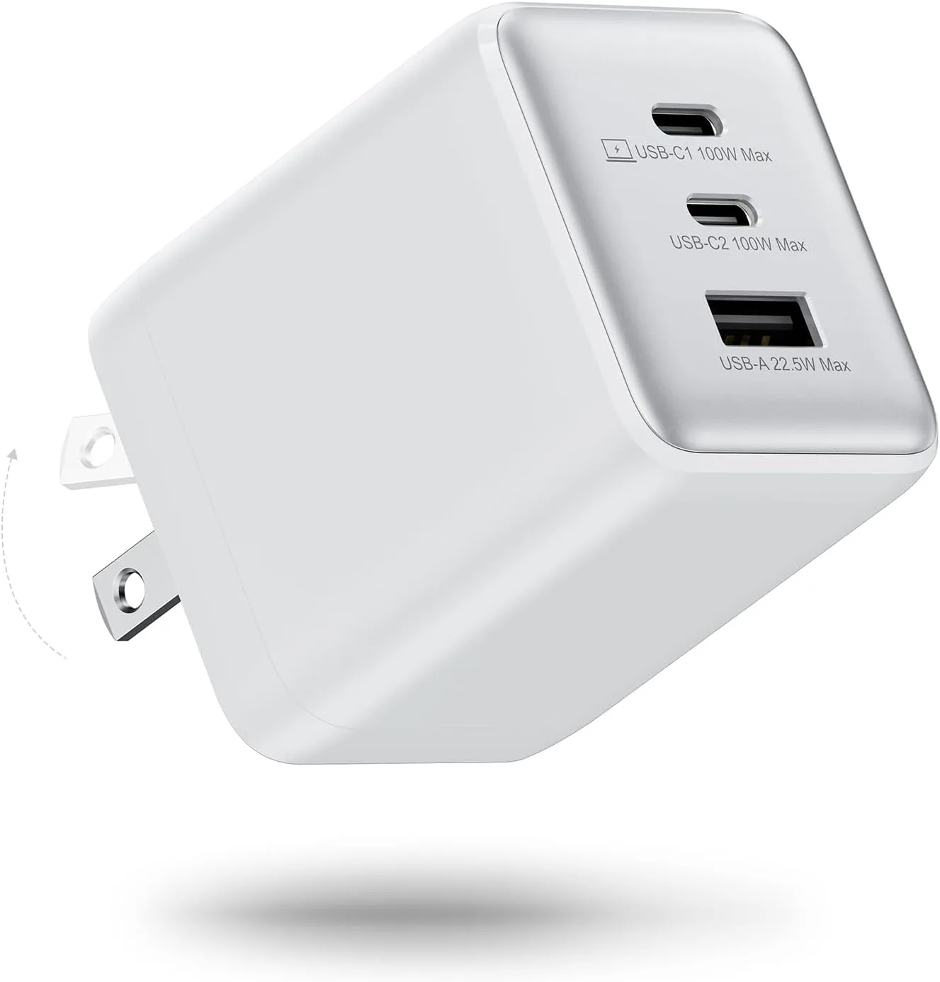 wegear 100W USB C Charger Block, 3-Port Wall Charger Fast Charging, White