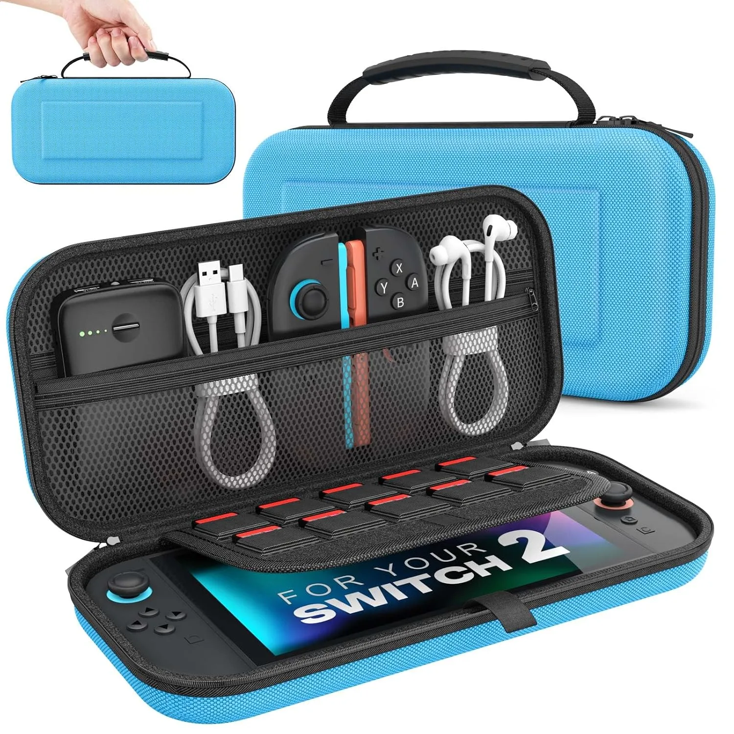MoKo Carrying Case for Nintendo Switch 2 2025 Holds 10 Cartridges w/Pockets