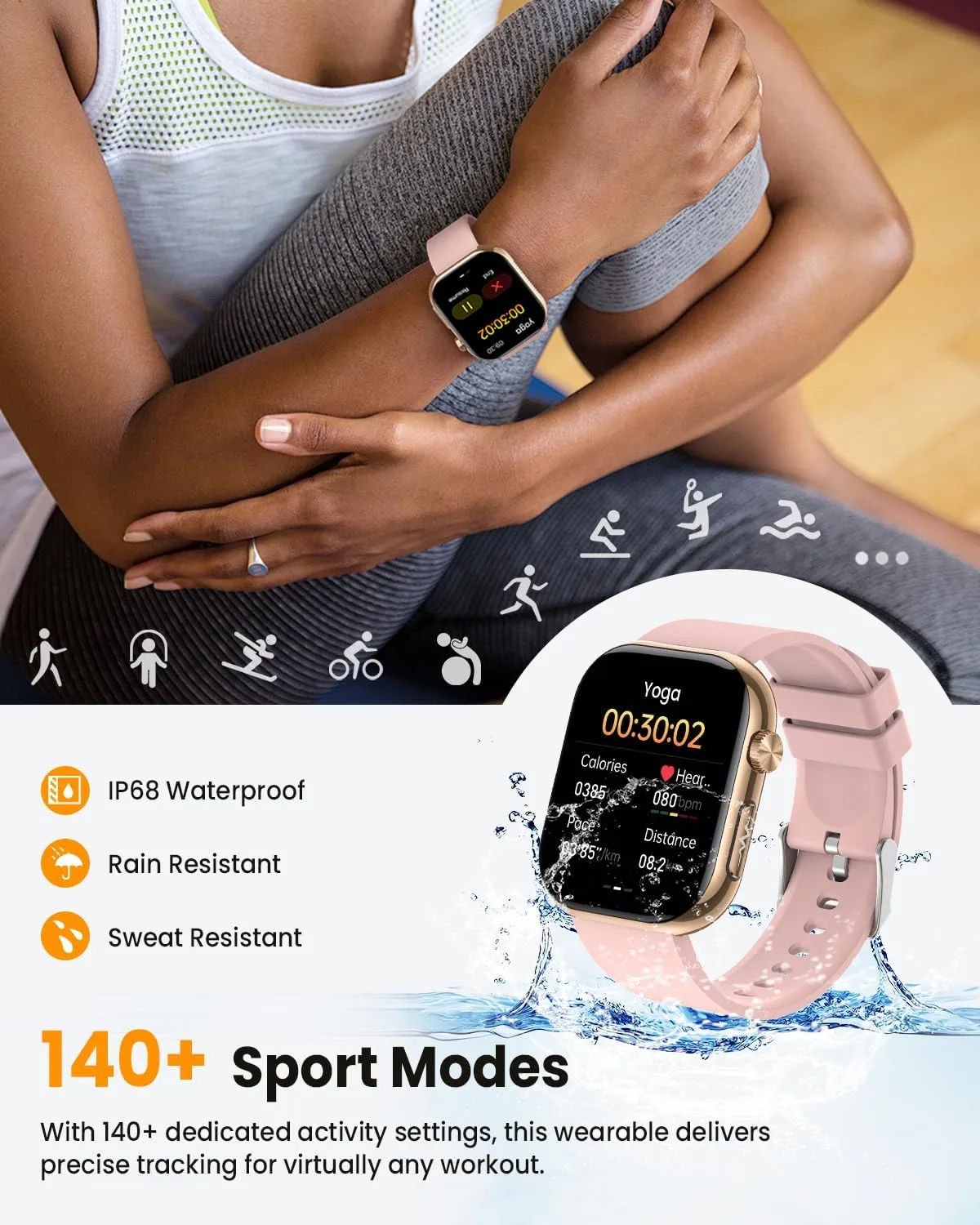 Smart Watch for Men Women 1.97"AMOLED, Health Monitor Fitness Tracker 2Band