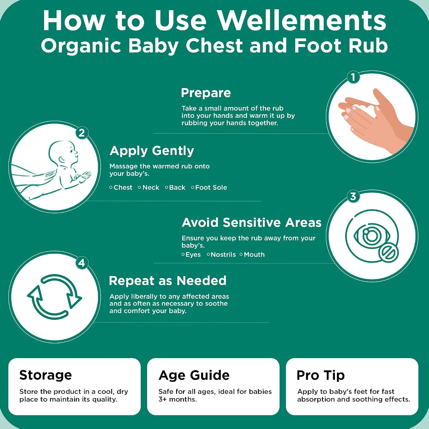 Wellements Organic Baby Chest & Foot Rub Congestion Eucalyptus 3 Months+
