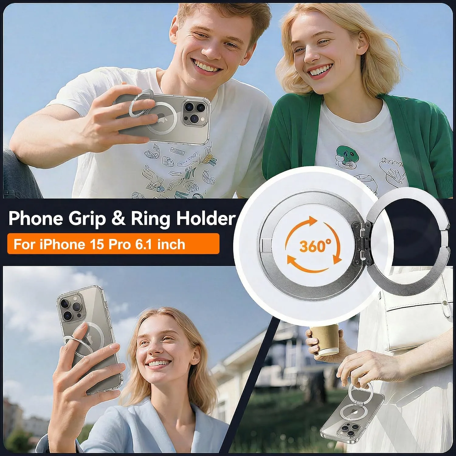 toushion 3 in 1 for iPhone 15 Pro Case Stand