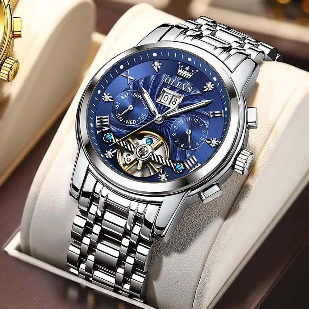OLEVS Automatic Gold Watches for Men Luxury Classic Stainless Steel