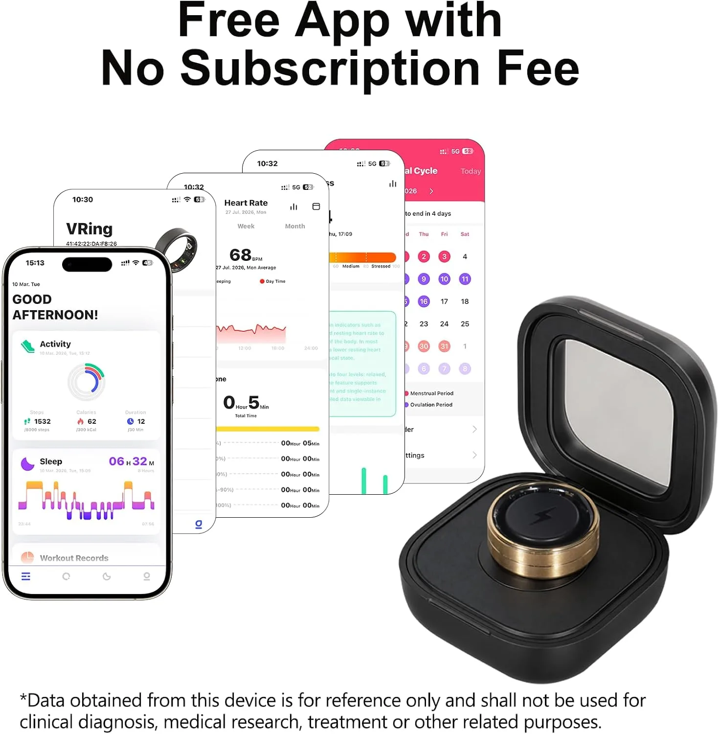 Smart Ring for Women Fitness Ring Health Ring, No Subscriptio Gold 9#
