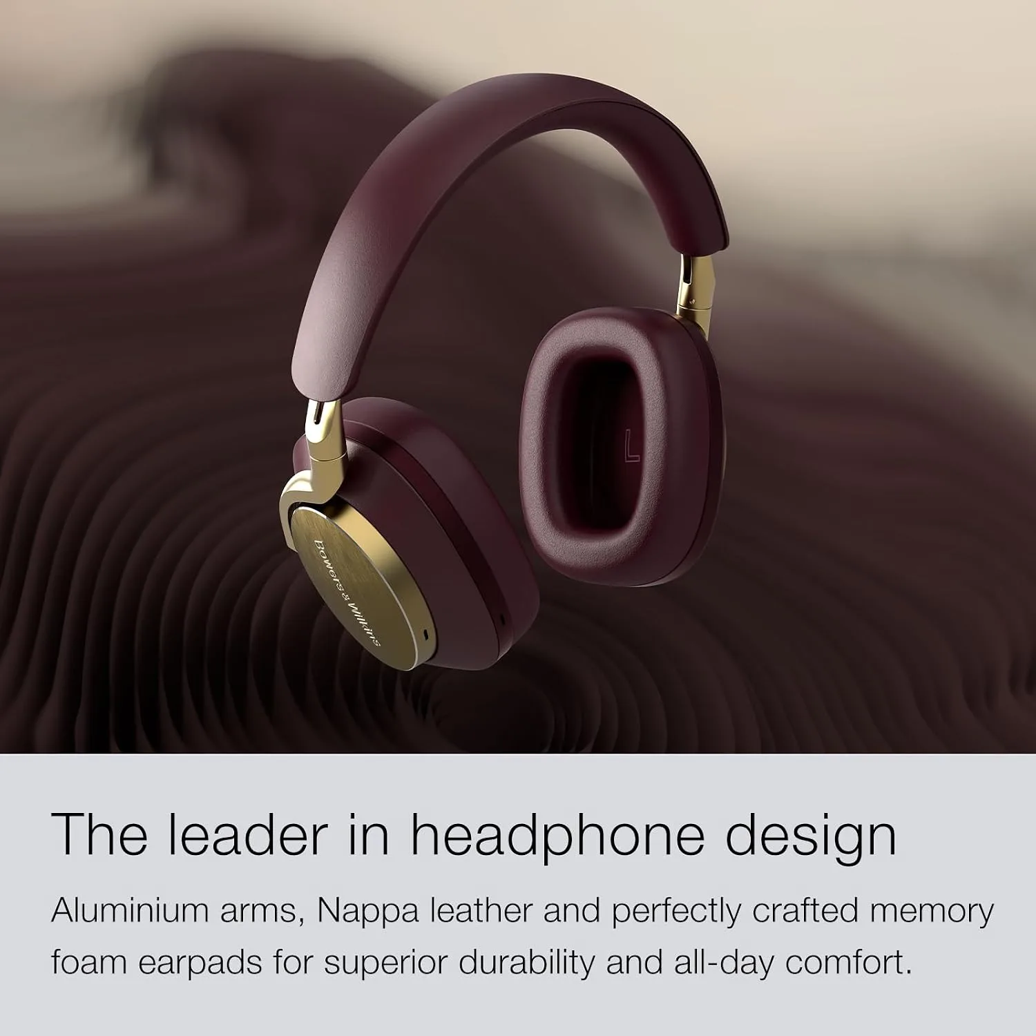 Bowers & Wilkins Px8 Over-Ear Wireless Headphones, Black, Nappa Leather