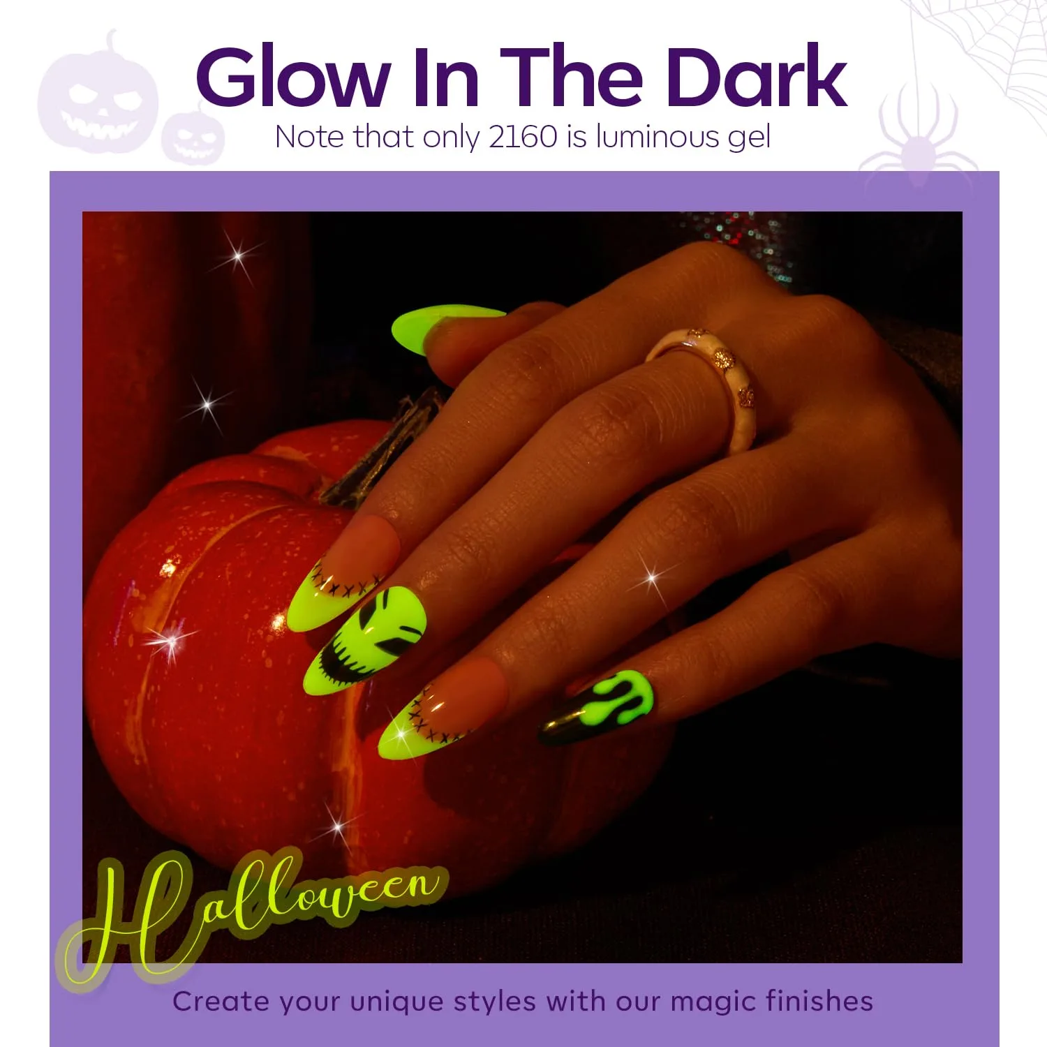 modelones Gel Nail Polish Set Neon 6Colors Red Green Purple Halloween