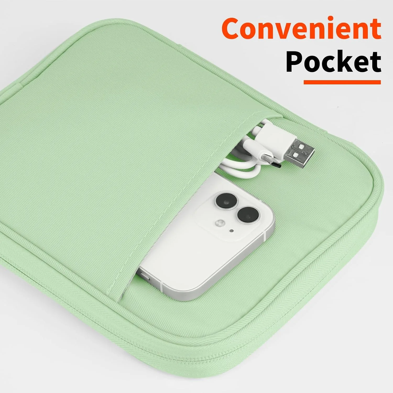 HoYiXi Universal Sleeve Bag for 6",6.8",7" Kindle Paperwhite/Colorsoft 2024-2012 Compatible with 6"-6.8" All-New Kindle/Kobo/Tolino/Sony,6" EReader with Anti-Drop Protective Cover,Green