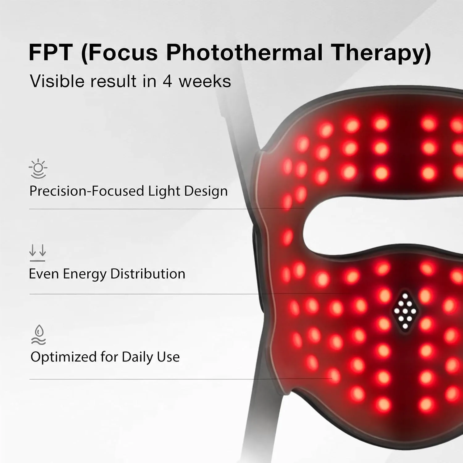 JOVS Red Light Therapy Mask for Face, LED Light Therapy 4D Laser Mask