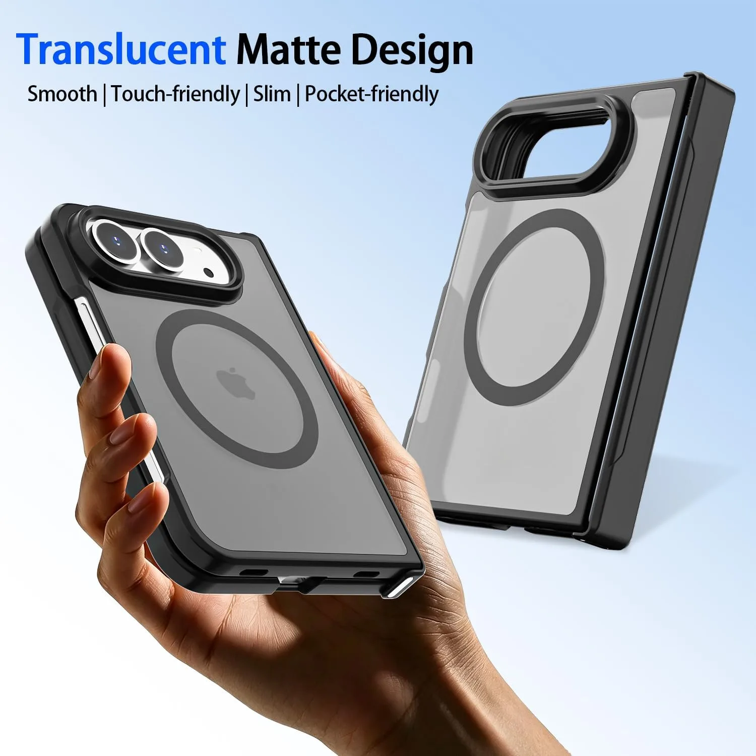 AICase for iPhone Duo Case,Fold Matte Fit for Magsafe,Hinge Protection