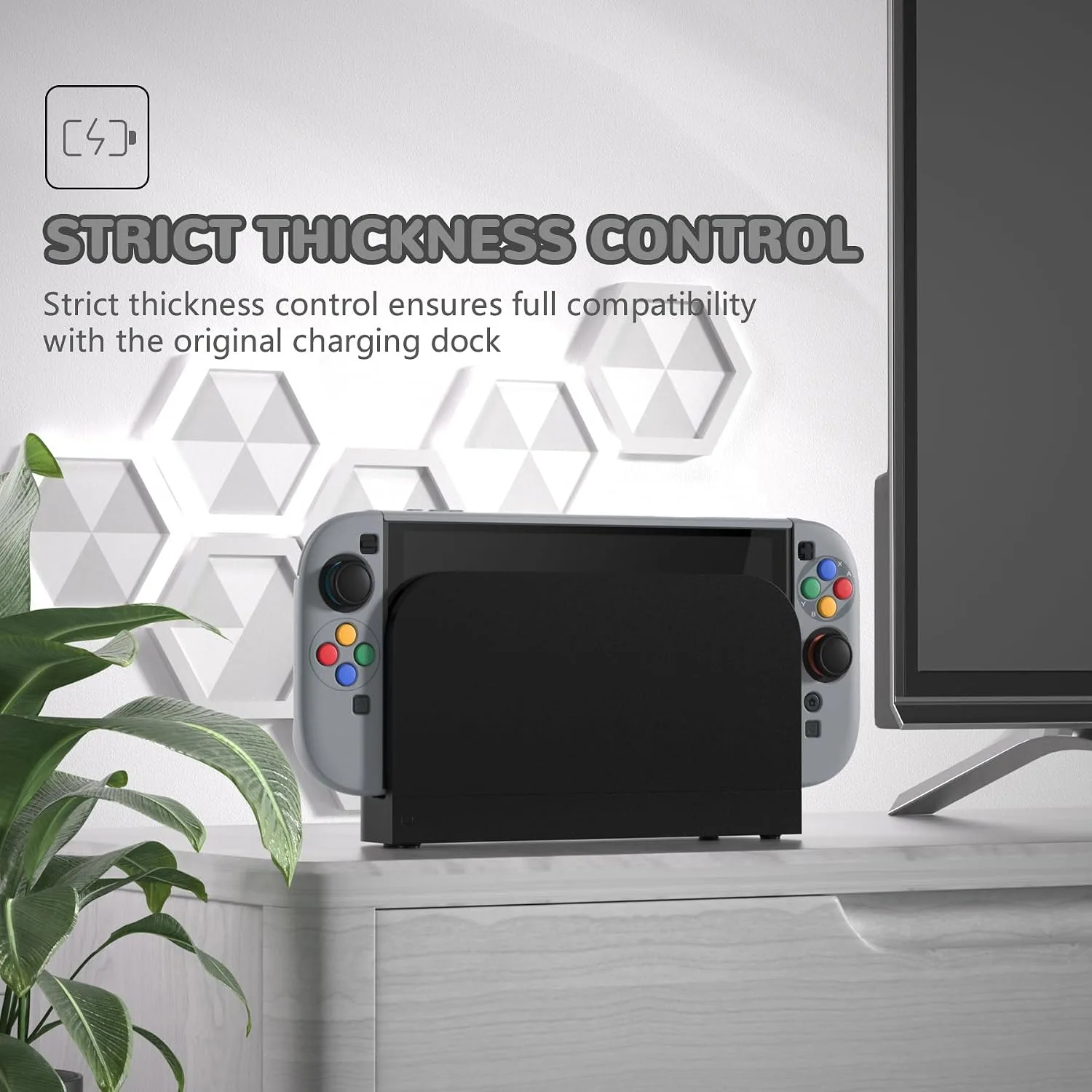 PlayVital Protective Case for Nintendo Switch 2 with Extra Stand | Ultra-Slim Dockable Hard Shell, Split Joycon Cover, Button Caps & Thumb Grips | Pattern Series, SFC SNES Classic EU Style
