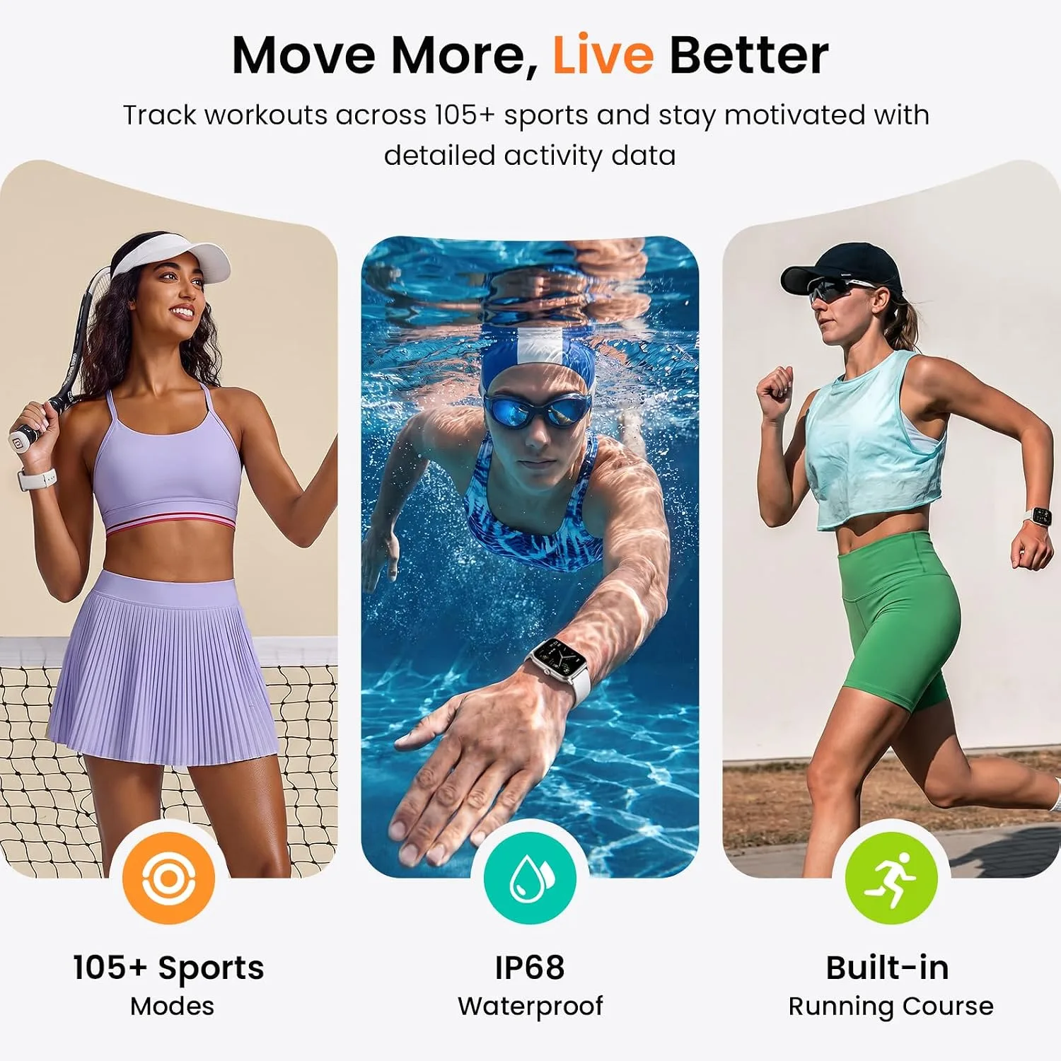 Fitpolo Smart Watch for Men Women with Bluetooth Call, Alexa Built-in 1.8" Blood Oxygen Heart Rate Sleep Fitness Watch, 100 Sports Modes Smartwatch, Activity Tracker for Android iOS Phone