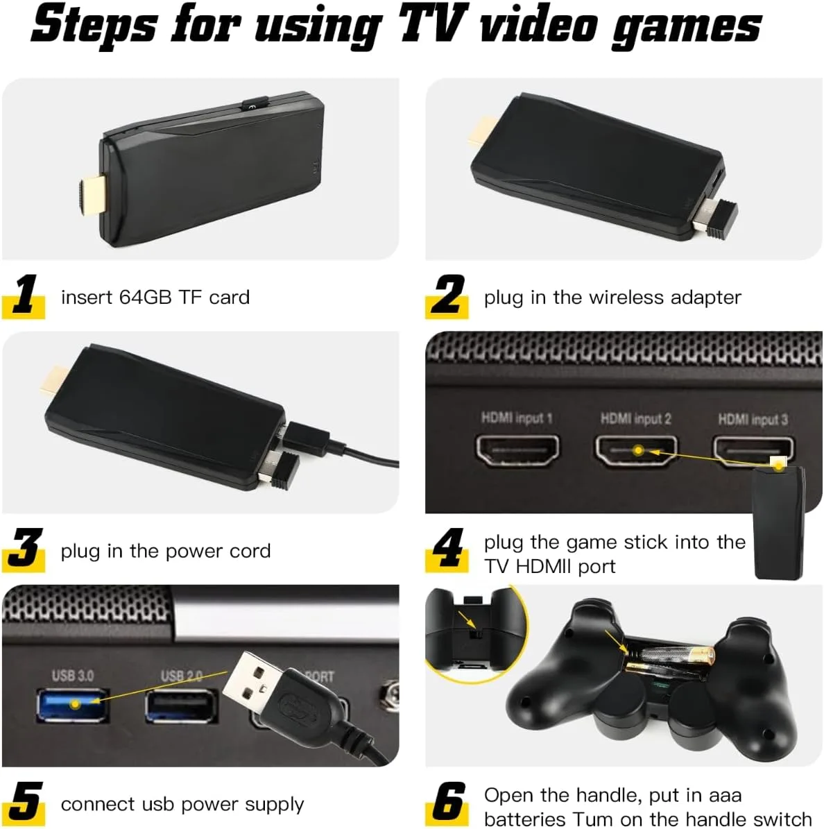 Retro Game Console, Wireless Retro Game Console, Built-in 9 Emulators, 4K HDMI Output, Dual 2.4GHz, Built-in 25200 Games, Plug and Play Video Games, Black