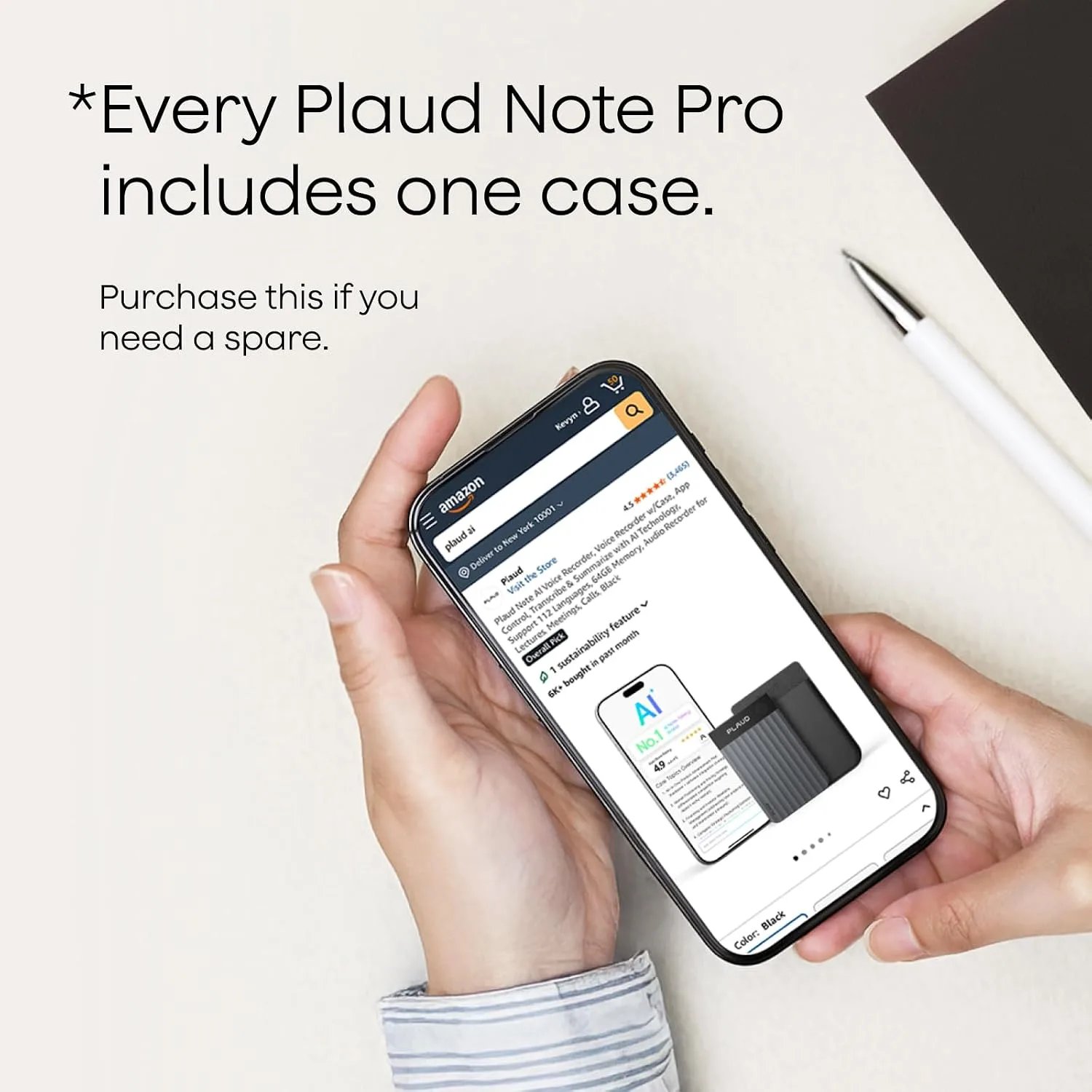 Replacement Magnetic Case for Plaud Note Pro AI Voice Recorder, Dark Blue