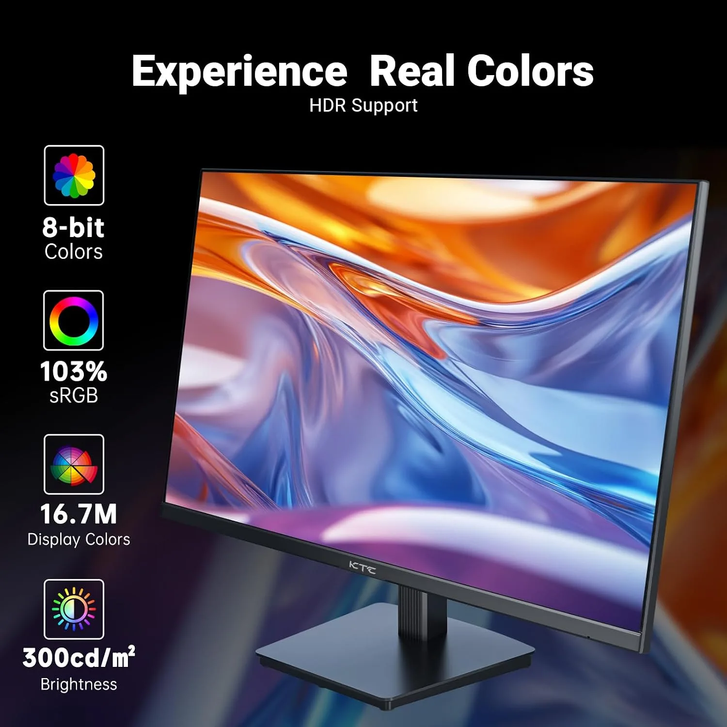 KTC 24 Inch FHD 1080P 100Hz Computer Monitor, VA FreeSync PC Gaming Monitor