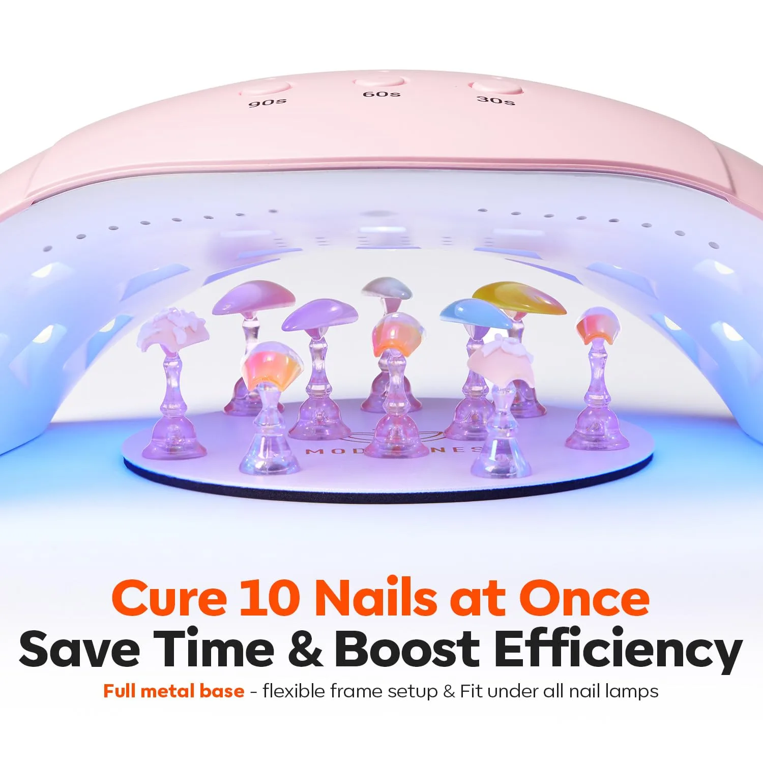 Modelones Nail Stand Aurora Pink Magnetic Heart Nail Holders for Nail Tips