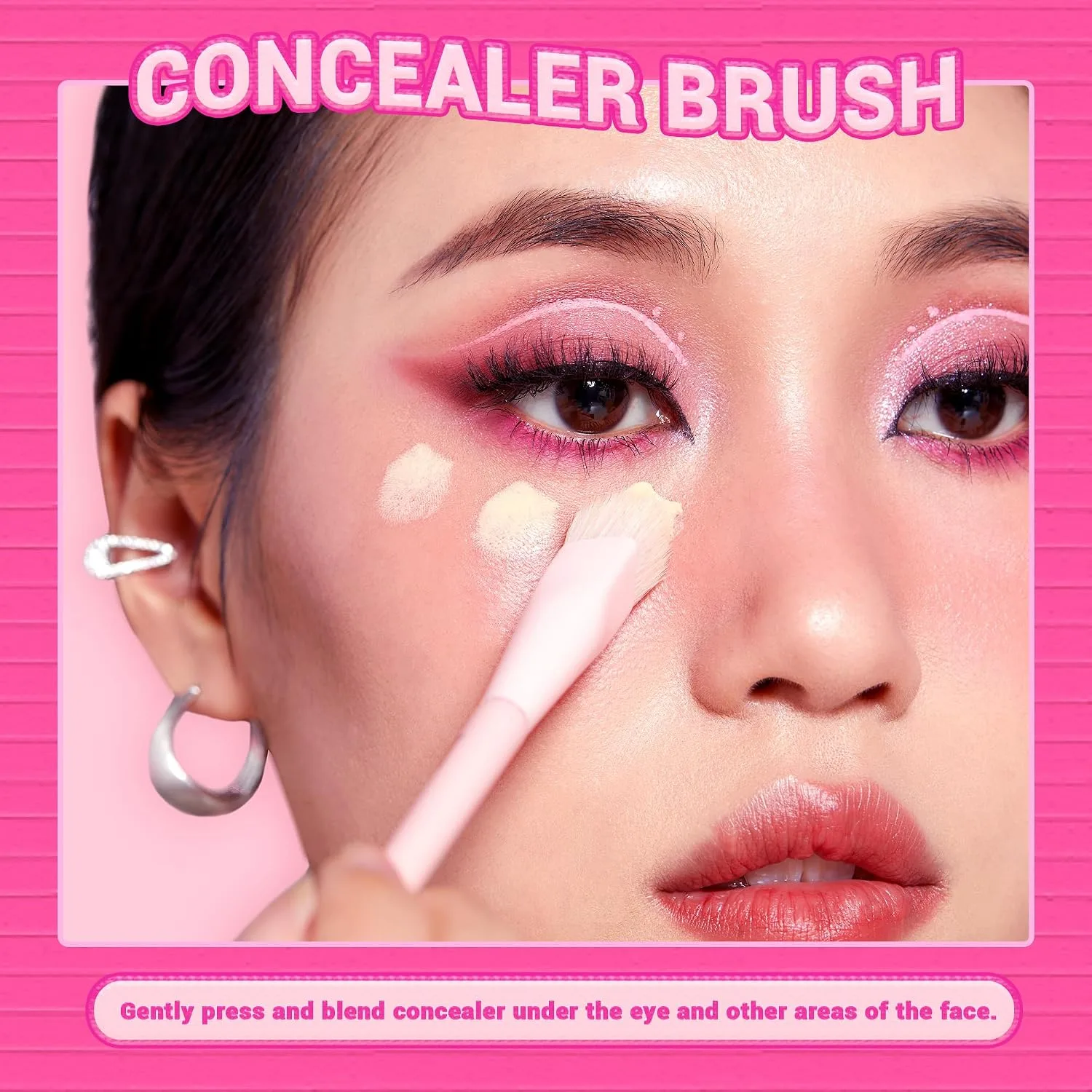 Jessup Foundation Brush for Liquid Makeup & Concealer Brush, Pink T497