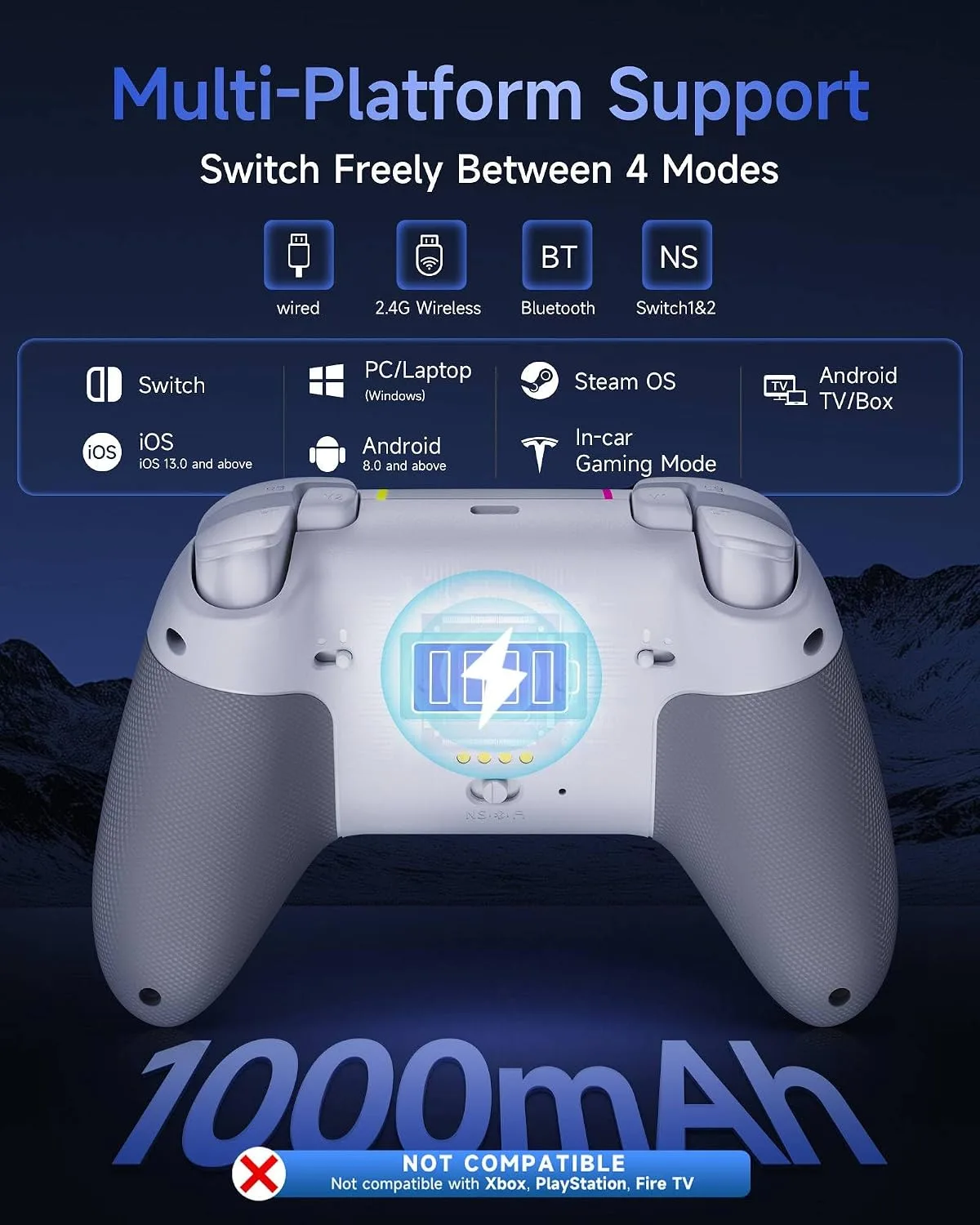 EasySMX X05Pro Wireless PC Gaming Controller with Smart Charging Dock