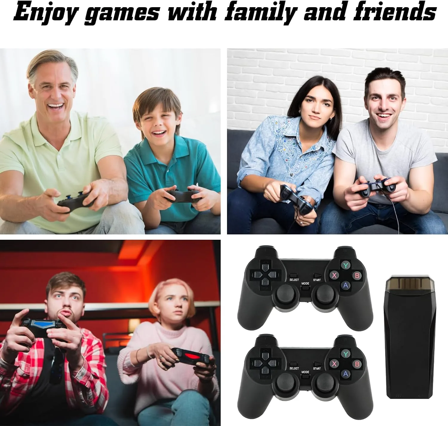 Retro Game Console, Wireless Retro Game Console, Built-in 9 Emulators, 4K HDMI Output, Dual 2.4GHz, Built-in 25200 Games, Plug and Play Video Games, Black