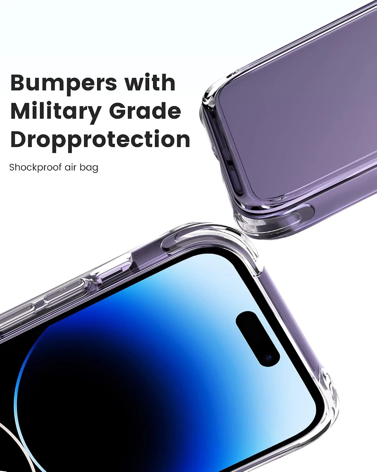 Mkeke for iPhone 14 Pro Max Case Clear, [Not-Yellowing][Military-Grade Drop Protection] Shockproof Protective Phone Cases 2022