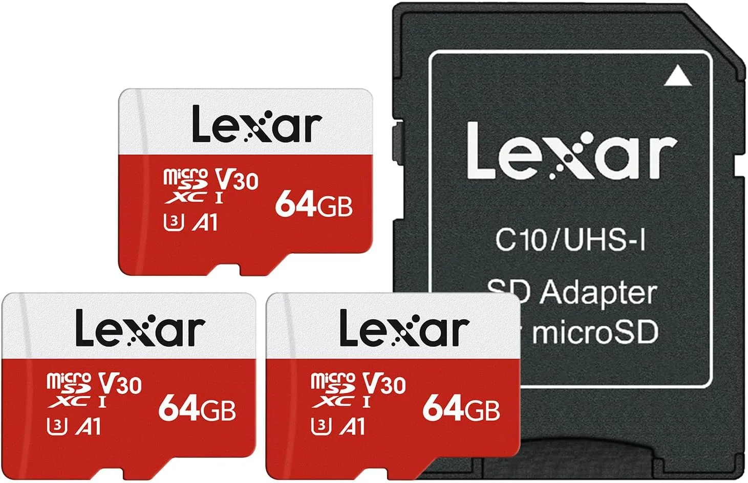 Lexar E-Series 64GB 3 PK Micro SD Card microSDXC UHS-I Flash Memory Card