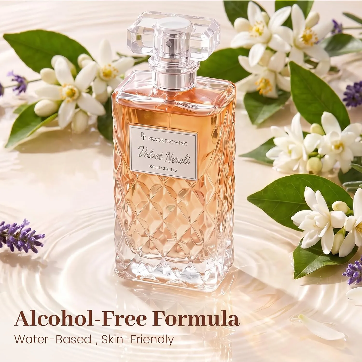 FF FRAGRFLOWING Perfume for Women, Long-Lasting Floral Fragrance, 3.4 fl oz