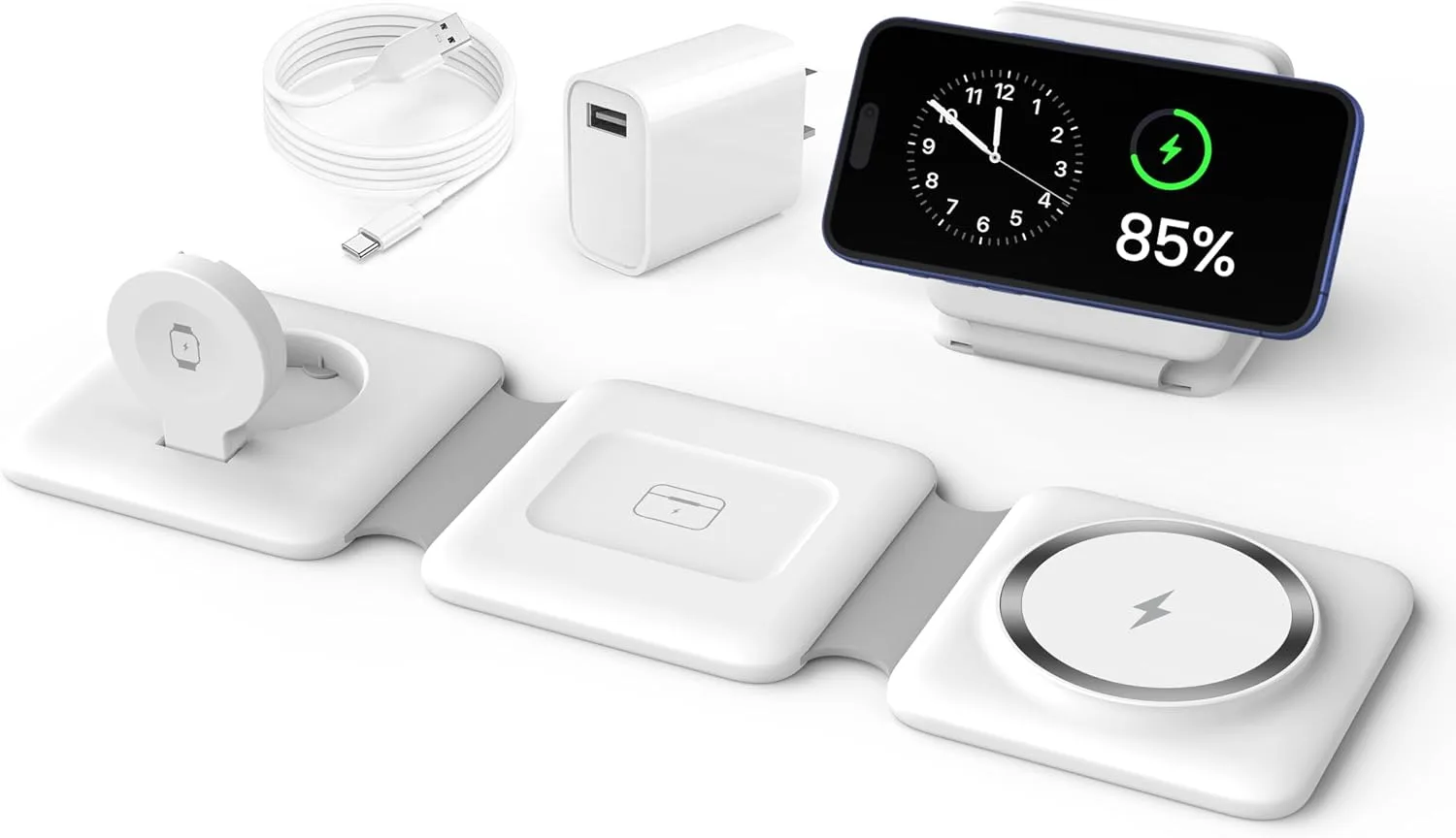 Estación de carga Iseyyox 3 en 1 plegable magnética para Apple