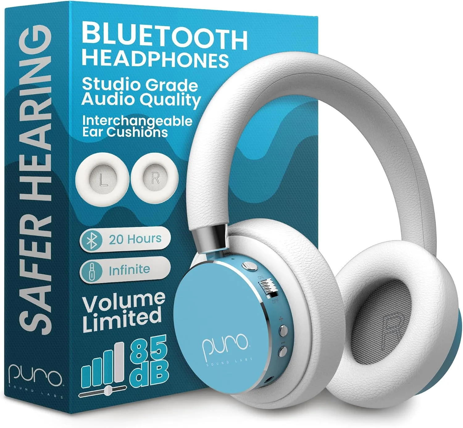 Puro Sound Labs - Kids Headphones, Volume-Limiting 85dB, BT2200 Plus, Teal