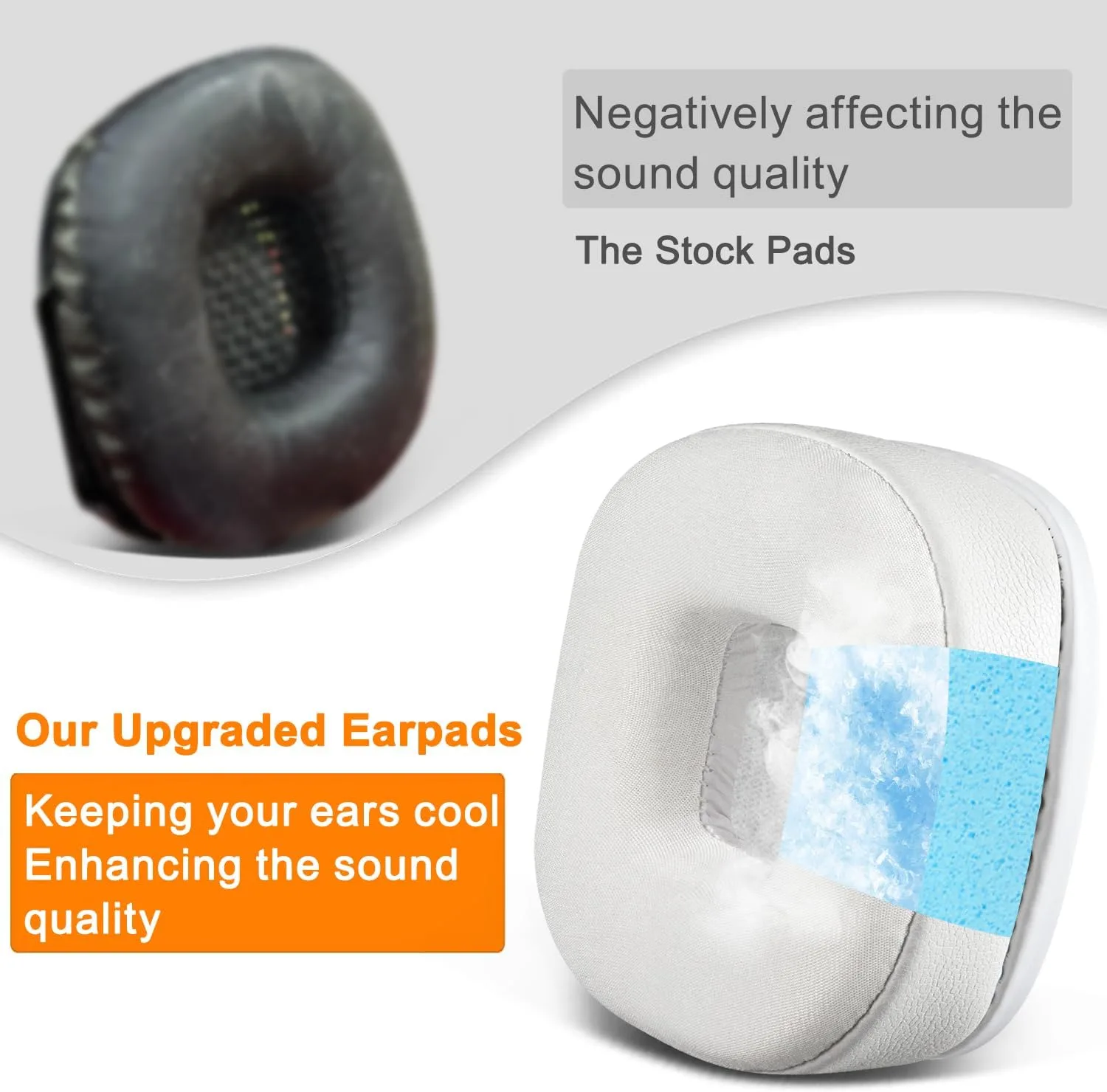 SOULWIT Cooling Earpads for Marshall Major I/II/III/IV/V - White