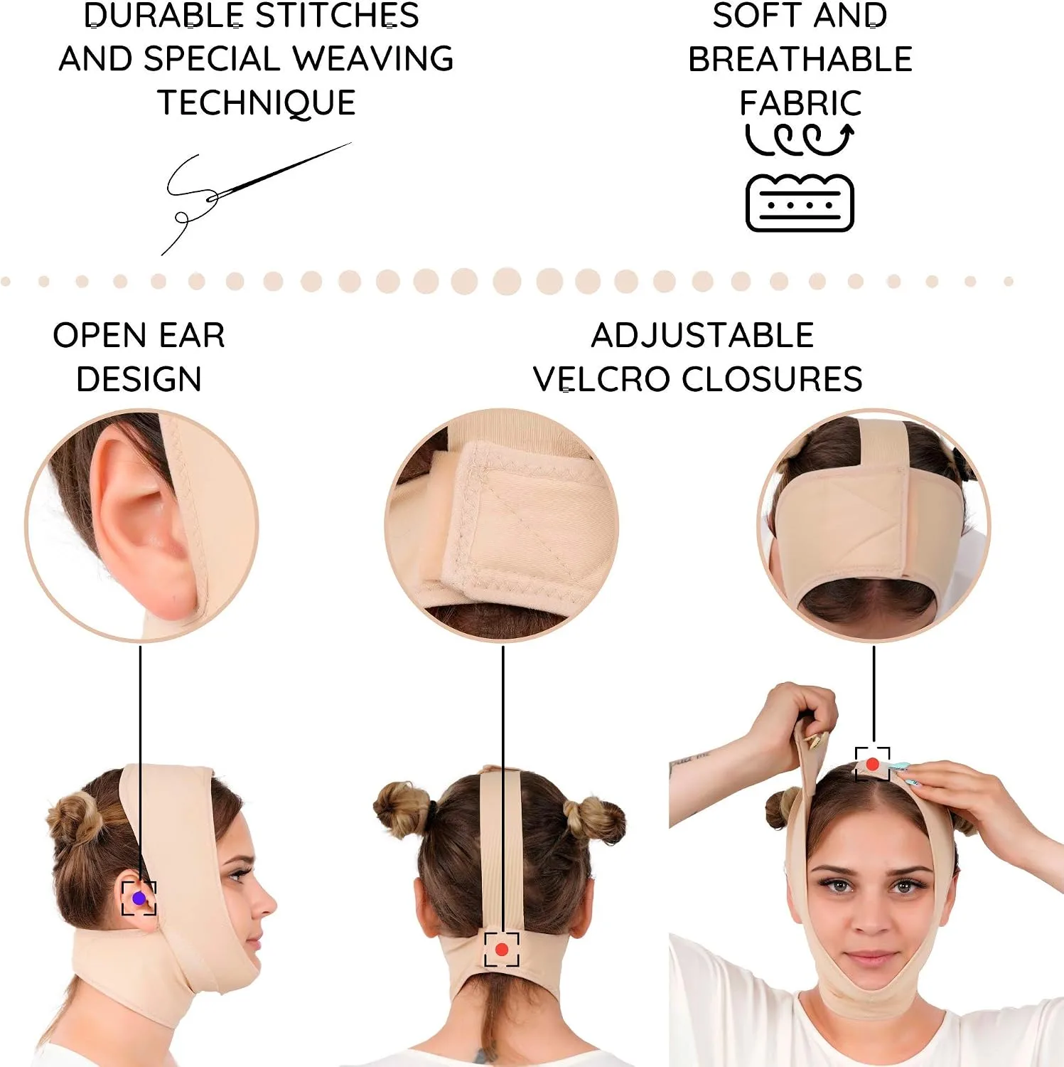 IKIDO Post Surgery Neck and Chin Compression Garment Wrap Bandage for Women, Face Slimmer