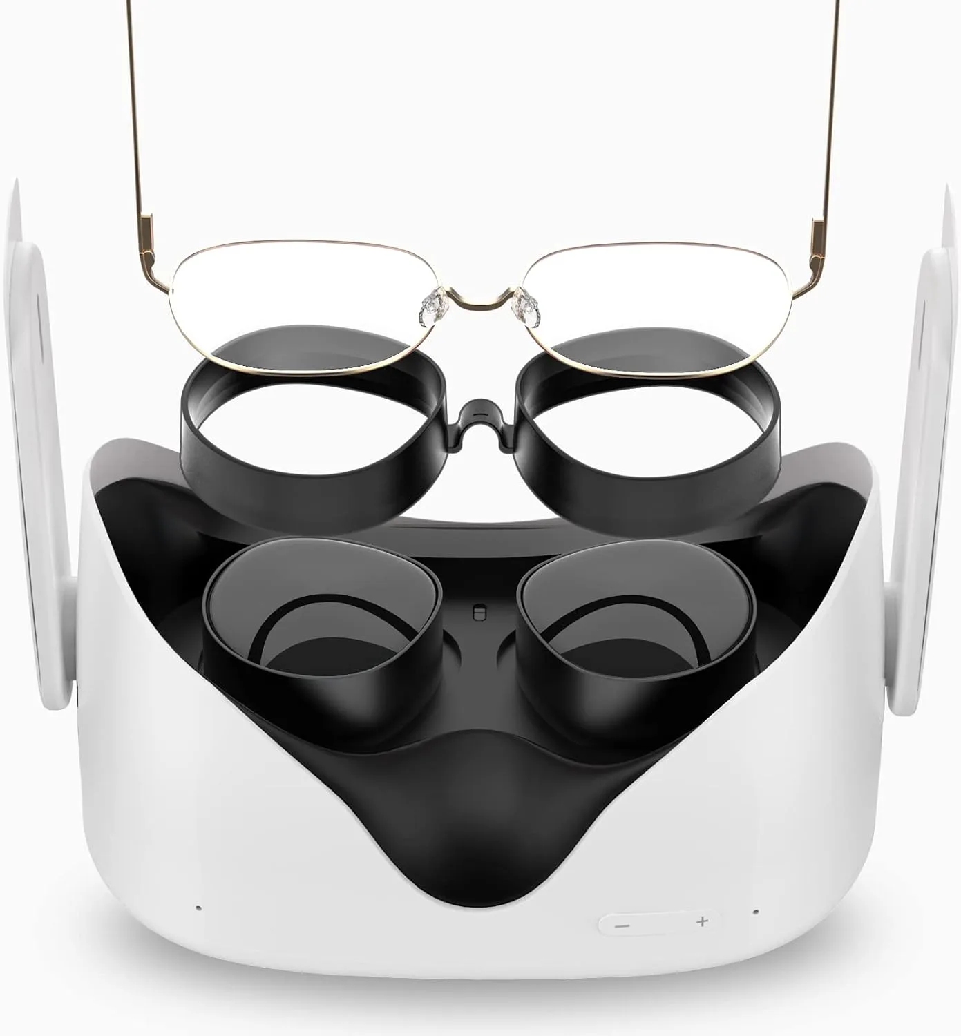 SUPERUS Lens Protector Compatible with Oculus/Meta Quest 2, Glasses Spacer - Anti-Scratch VR Accessories to Prevent Your Glasses from Scratching VR Lenses (Black)