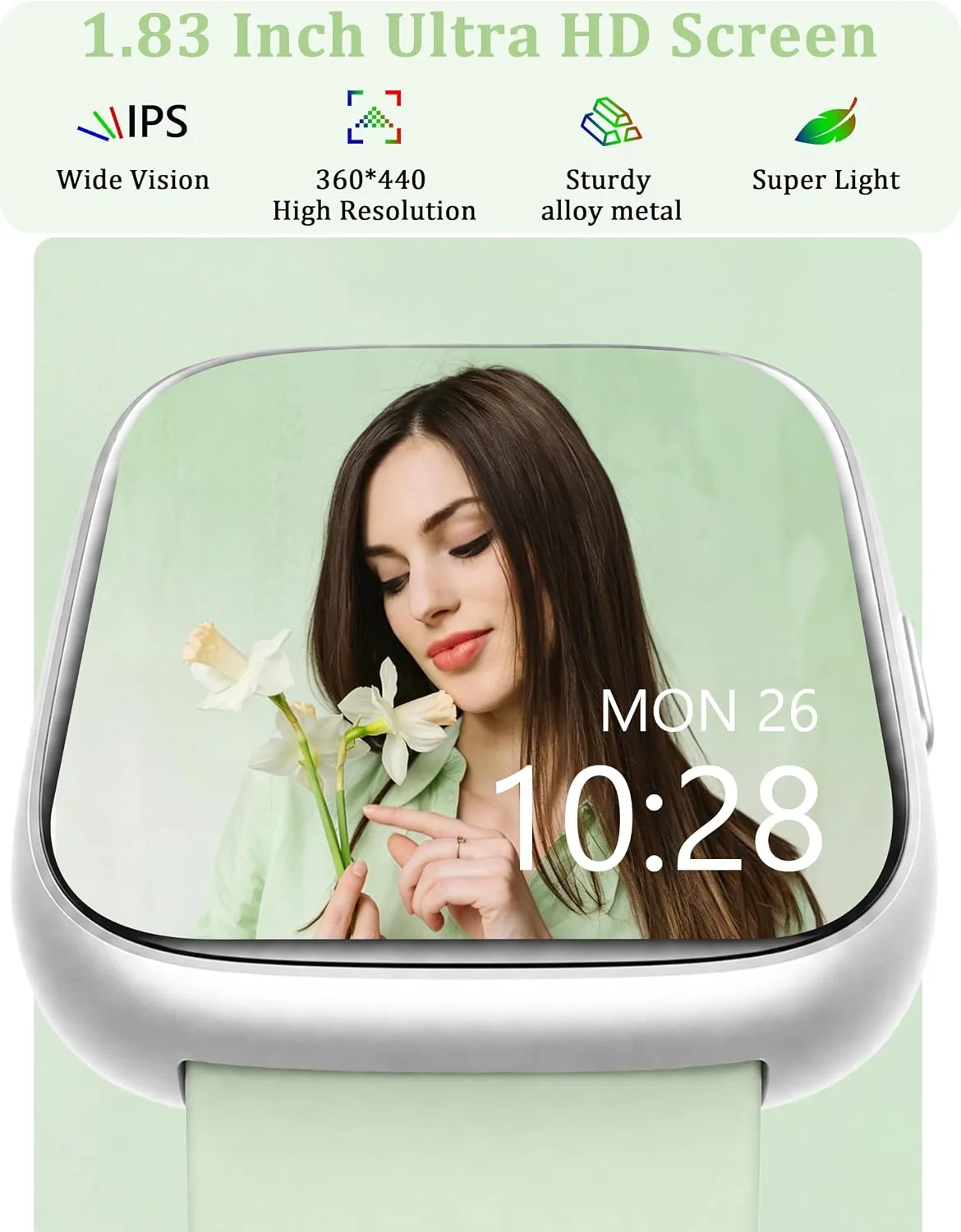LODIMEKE Smart Watch, Alexa Built-in, Answer/Make Calls 44mm Smartwatch Women Men, 1.83" Sports Watch IP68 Waterproof, Heart Rate Sleep Stress Monitor, Step Counter Watch for Android & iOS Phone