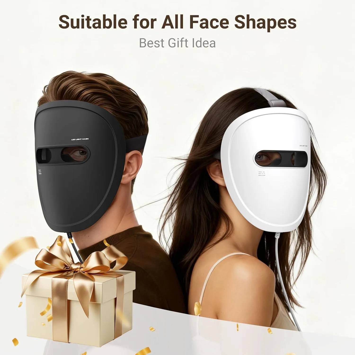 3-in-1 LED Face Mask, FDA-Cleared Red Light Therapy Mask for Face