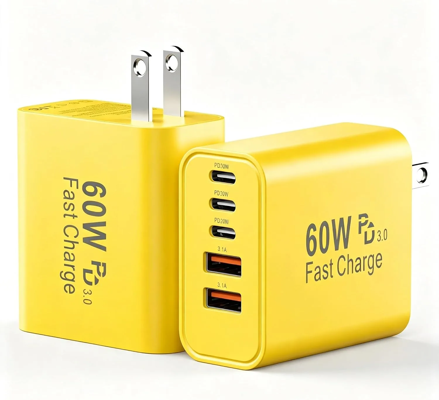USB C Fast Charger Blocks, 60W iPhone USB Type C Wall Charging Power Blocks