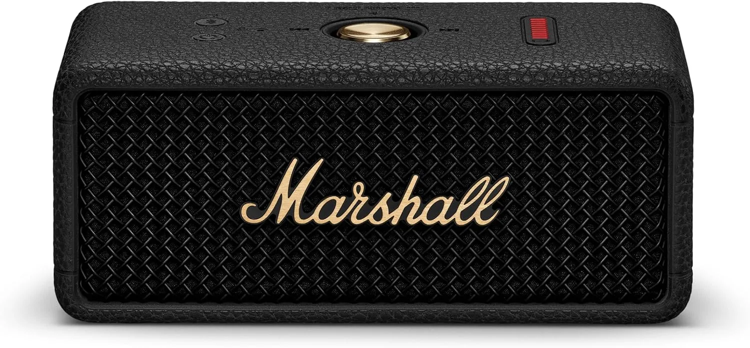 Marshall Emberton III Portable Bluetooth Waterproof Speaker - Black & Brass