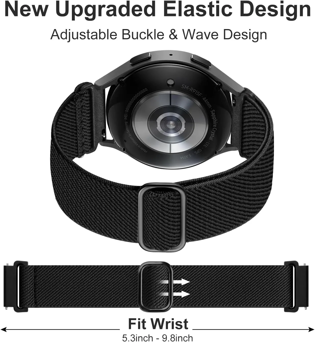 Lerobo Elastic Bands Compatible with Samsung Galaxy Watch 7/6/5/4 40mm 44mm/Watch 6 Classic 43mm 47mm/Watch 5 Pro 45mm/Watch 4 Classic/Active 2/FE,20mm Soft Breathable Sport Band for Galaxy Watch 4