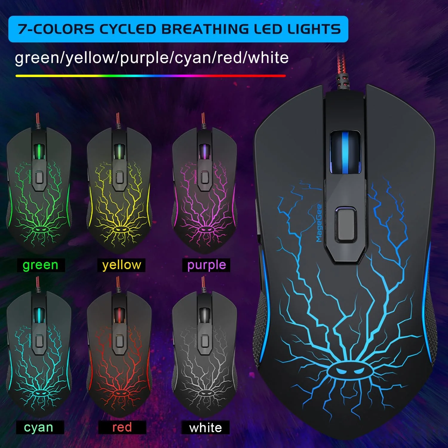 Gaming Keyboard and Mouse Combo, K1 RGB LED Backlit Wired Keyboard with 104 Key Computer PC Gaming Keyboard for PC/Laptop (Black)