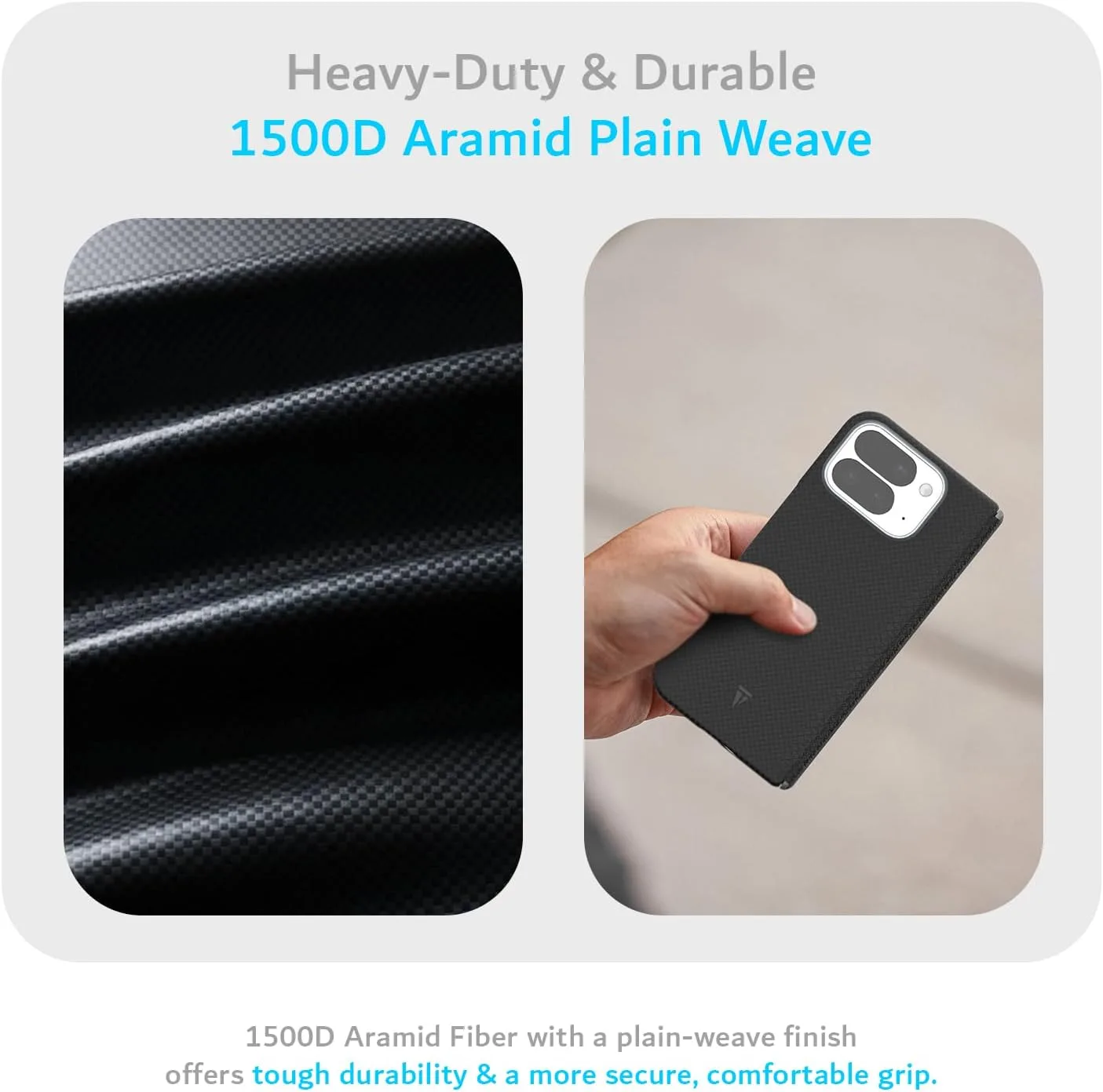 TUDIA Aramid Fiber 1500D for Google Pixel 10 Pro Fold Case (2025) - [Pixelsnap & MagSafe Compatible] Ultra Slim Lightweight Grip Protective Cover with [Hinge Protection] - Black