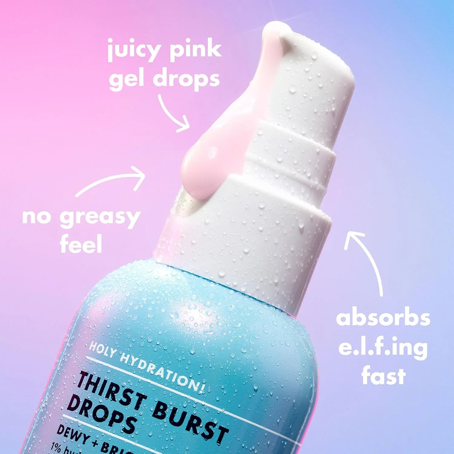 e.l.f. SKIN Holy Hydration! Thirst Burst Drops Mini, Face Serum