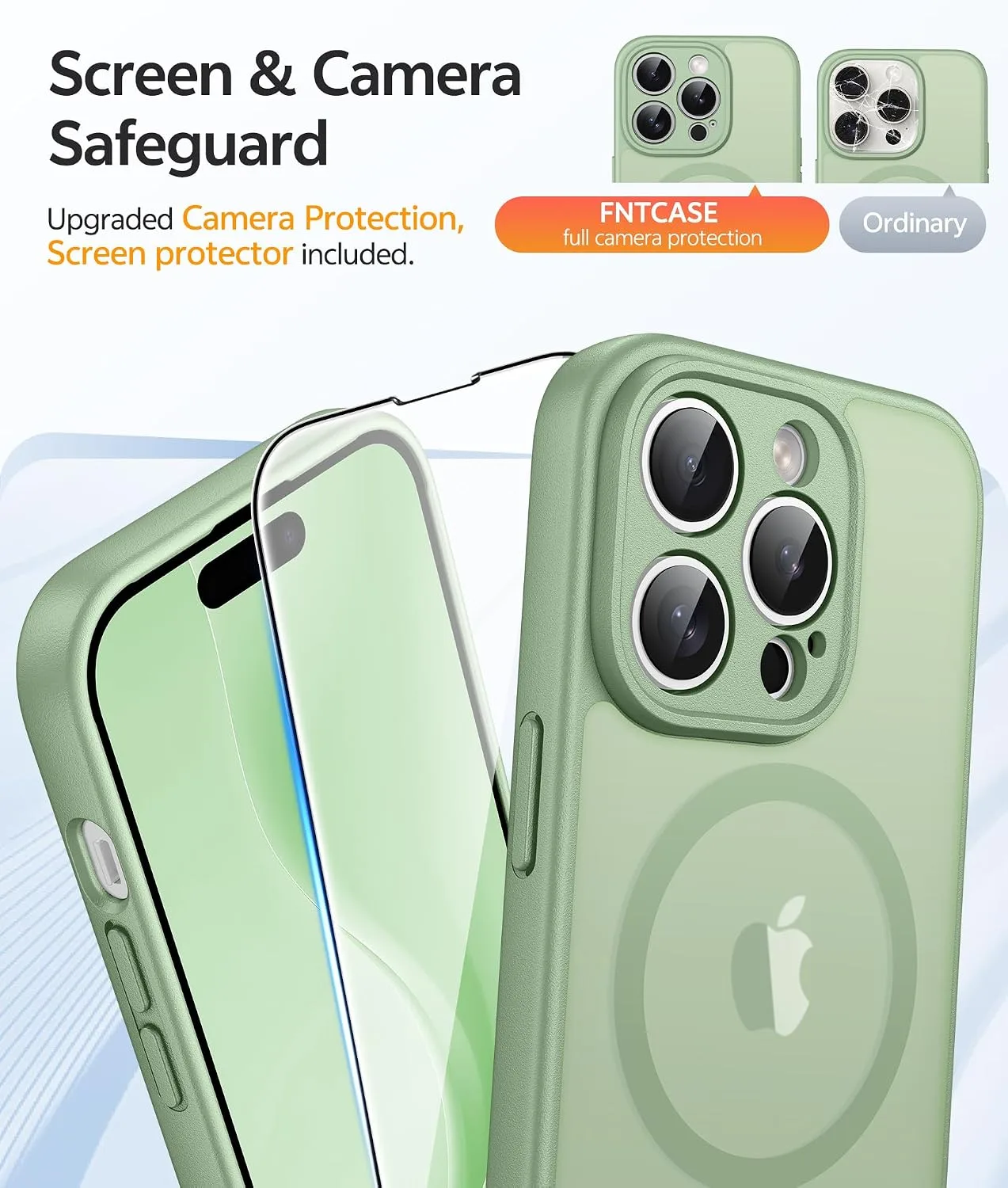 FNTCASE for iPhone 14 Pro Max Case, Fit for Magsafe, Light Moss
