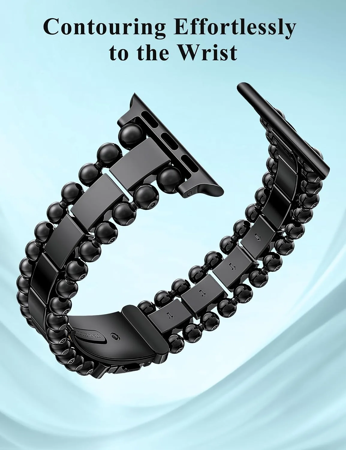 TOYOUTHS Dressy Metal Beaded Bracelet for Apple Watch Bands Women
