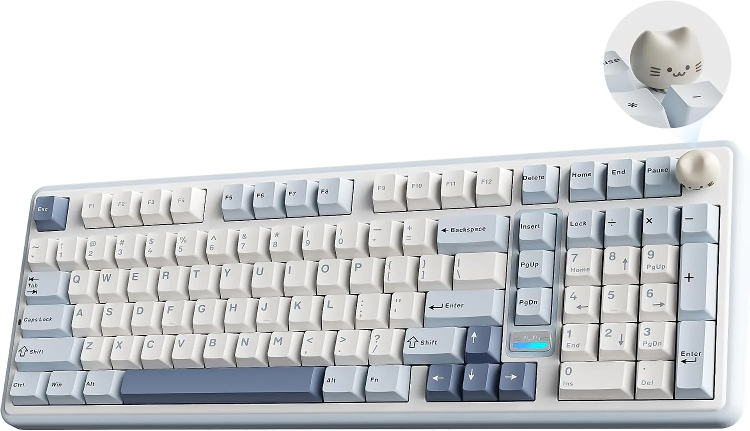 Teclado Gamer Yunzii B98 PRO Mecánico Inalámbrico 96% Azul Candy Switch