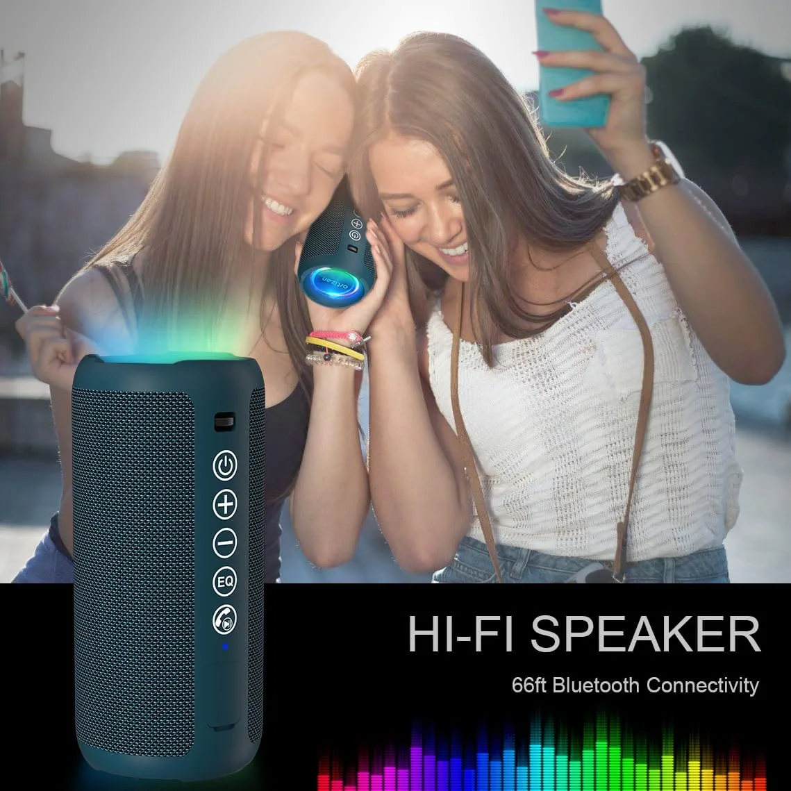 Ortizan Portable Bluetooth Speaker, IPX7 Waterproof, Wireless, Dark Blue