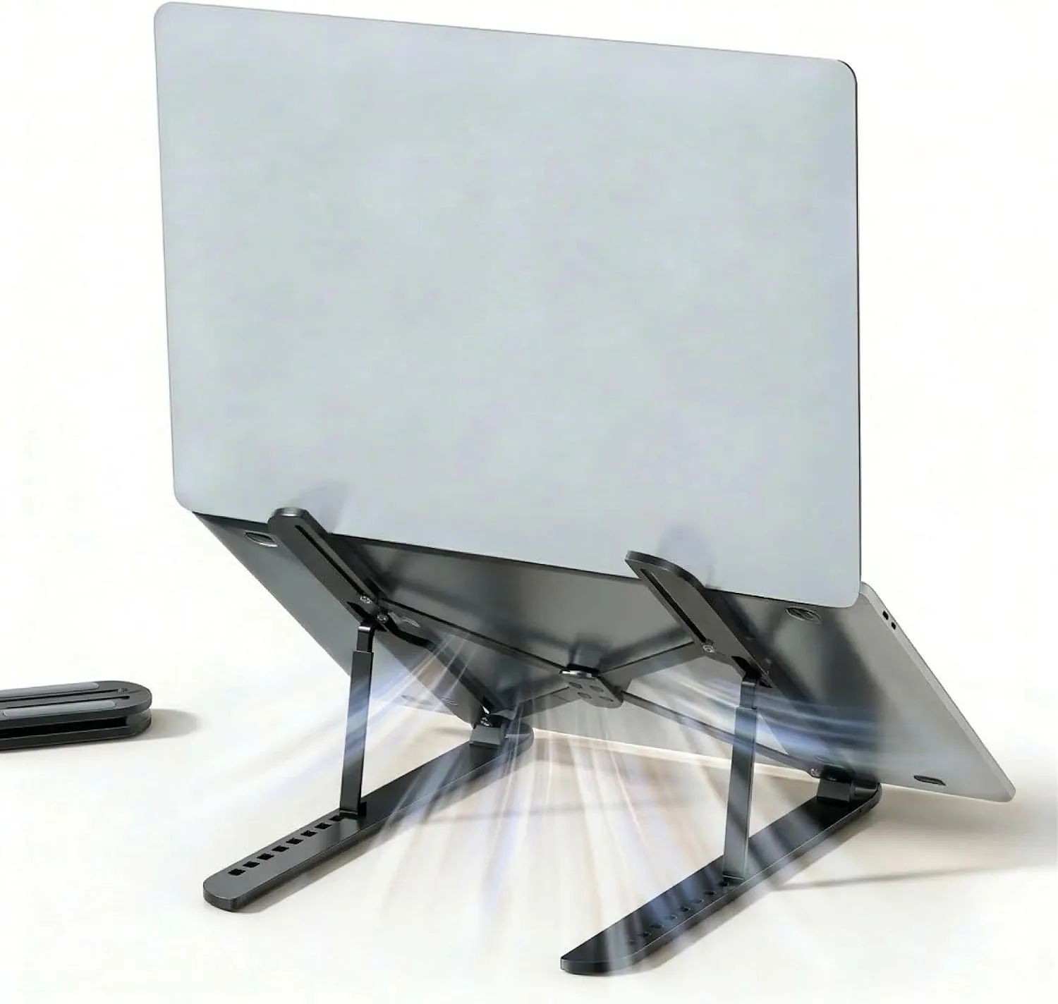 Ergonomic Foldable Computer Stand, 10-Level Height Adjustable Aluminum Laptop Stand, Compatible with 17.3 Inch Laptops, Tablets & Drawing Tablets, for MacBook, HP, Lenovo, Dell (Pink-1)